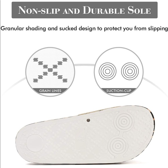 NWT Women's Slides Leopard Rhinestone Glitter Slip On Footbed Platform Sandals - Picture 4 of 10